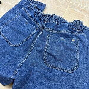 Zara Elastic Paperbag High Waisted Baggy Jeans